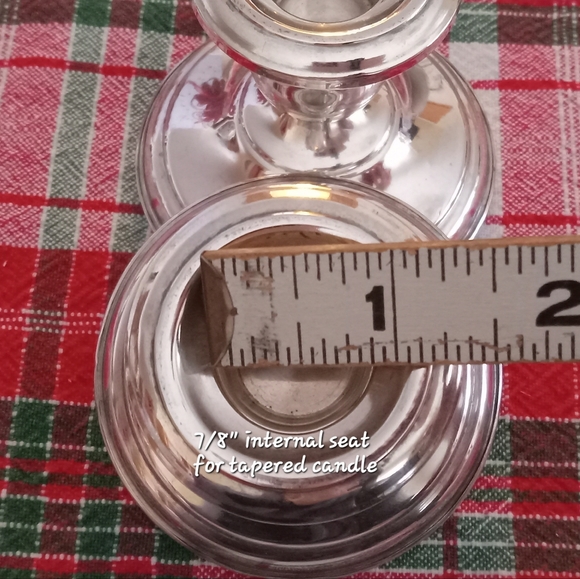 Antique Sterling Silver Candlestick Holders 925 Weighted - Picture 14 of 15